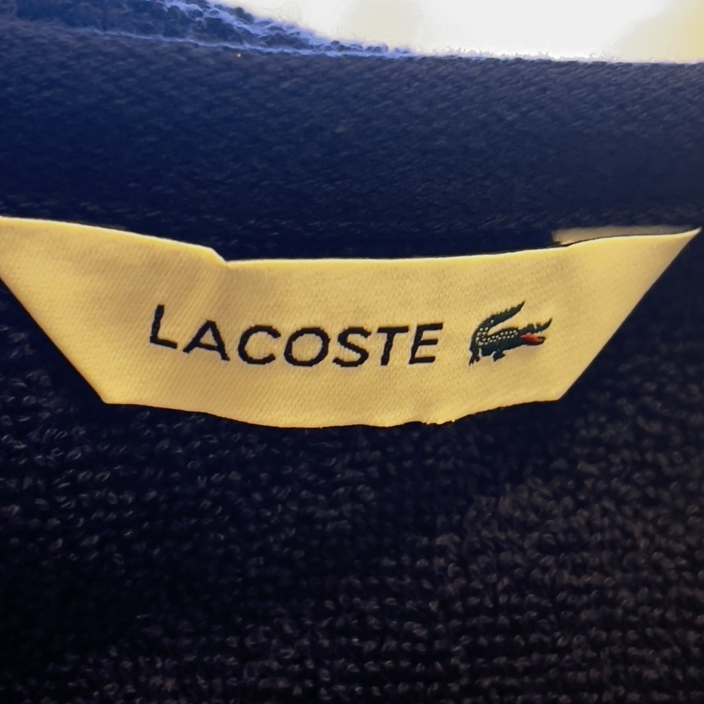 Lacoste ~ Navy Blue Bath Towel‎ 100% Cotton 30" x 52" Big Crocodile Logo (B) - Picture 6 of 6